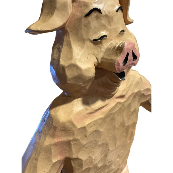 Chef Pig Statue Sign Holder Farmhouse Kitchen Decor - Picture 5 of 16